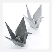 折り紙の鶴をスキャンし、3Dデータ化&砂型作成し、アルミの鋳物を試作